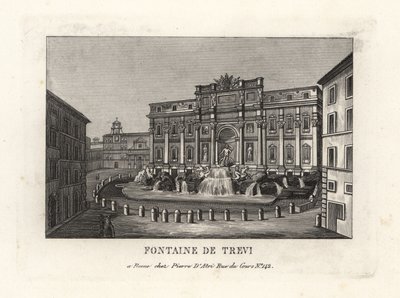 Udsigt over Trevi-fontænen, Fontana di Trevi, Rom af Unbekannt