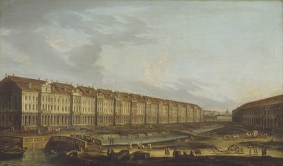 Udsigt over Twelve Collegia-bygningen i Sankt Petersborg, midten af det 18. århundrede. af Unbekannt