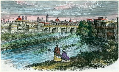 Udsigt over byen Lima, Perus hovedstad, fra floden Rimac, c1875 af Unbekannt