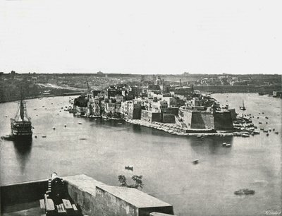 Udsigt over havnen, Valletta, Malta, 1895. af Unbekannt