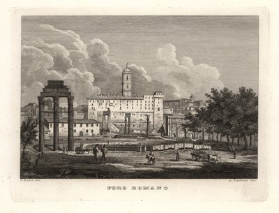 Udsigt over ruinerne af Forum Romanum, Foro Romano af Unbekannt