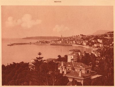 Udsigt taget fra Garavan Boulevard, Menton, 1930. af Unbekannt
