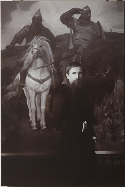 Viktor Vasnetsov før hans maleri Bogatyrs af Unbekannt