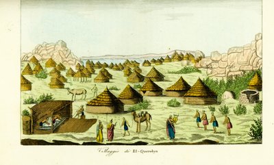 Landsbyen El Querebya (El Querebyn) under Funj-kongeriget Sennar, Sudan af Unbekannt