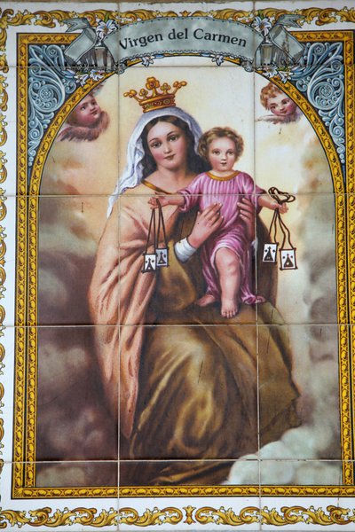 Virgin of Carmen mosaik MalagaSpanien af Unbekannt