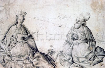 Jomfru og barn med St Paul, c1450 af Unbekannt