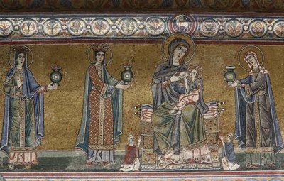 Jomfru- og børnemosaik i Santa Maria i Trastevere kirke, Rom, Italien af Unbekannt