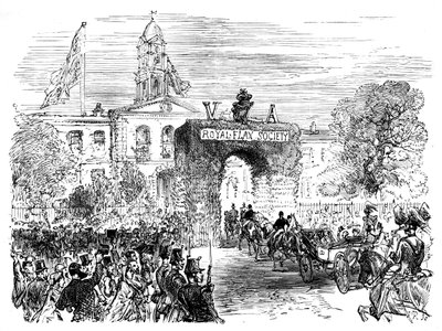 Besøg af dronningen og prins Albert i Linen Hall, Belfast, c1850