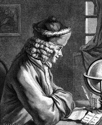 Voltaire, fransk forfatter, dramatiker, satiriker og bogstavmand fra det 18. århundrede af Unbekannt