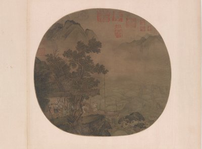 Venter i en pavillon på en båd, Ming-dynastiet, 15.-16. århundrede. af Unbekannt