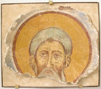 Vægmaleri af en mandlig helgen, byzantinsk, 1100-tallet, moderne restaurering. af Unbekannt