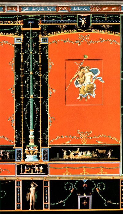 Vægdekoration, Pompeji, Italien, 1928. af Unbekannt
