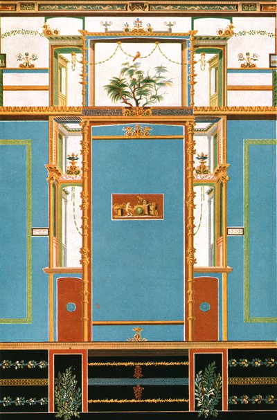 Vægdekoration, Pompeji, Italien, 1928. af Unbekannt