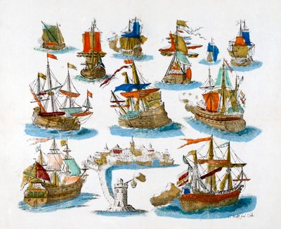 Krigsskibe, 1700-tallet af Unbekannt