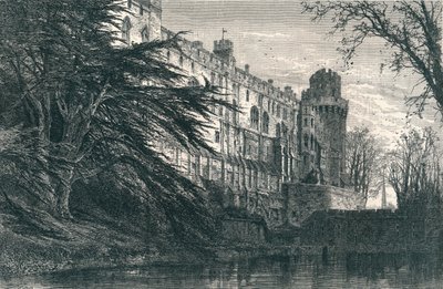 Warwick Castle fra Vesten, c1800-tallet af Unbekannt