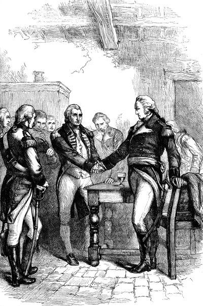 Washington tager afsked med sine gamle kammerater, 1783 c1880 af Unbekannt