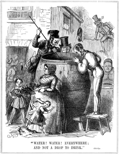 Vand! Vand! Overalt og ikke en dråbe at drikke, 1849 af Unbekannt