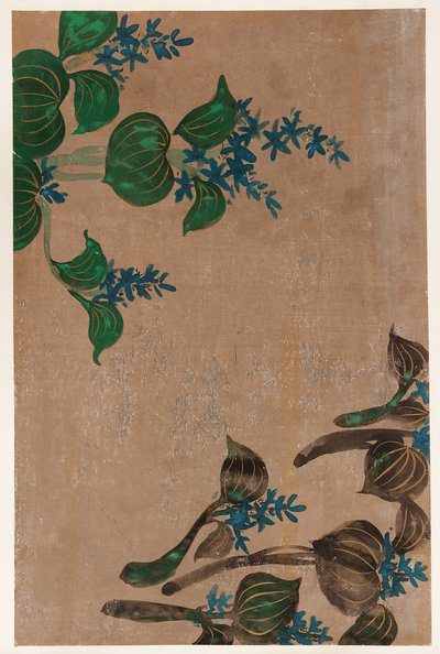 Vandplanter med blå blomster, Edo-perioden, 1615-1868. af Unbekannt