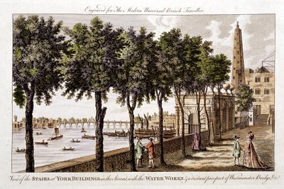 Vandværk ved York Buildings, Strand, der leverer vand til London fra Themsen, 1790 af Unbekannt