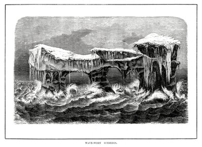 Bølgebårne isbjerge, 1877 af Unbekannt