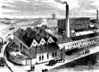 Webbs kemiske fabrik, Diglis, Worcestershire, c1860 af Unbekannt