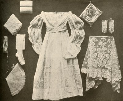 Bryllupskostume af Miss Sara Hayes, Philadelphia, c1750, 1937. af Unbekannt