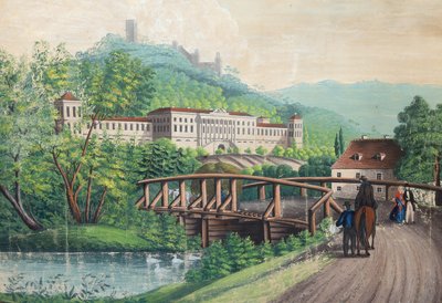 Weilburg Slot nær Baden, midten af det 19. århundrede.. af Unbekannt