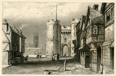 West Gate, Canterbury, Kent, c1845. af Unbekannt