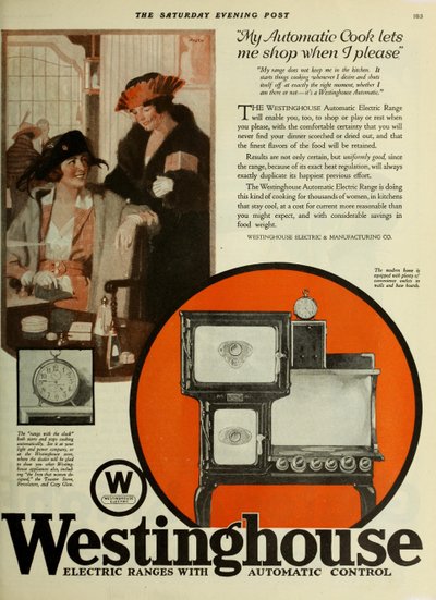 Westinghouse Electric Company, reklame fra The Saturday Evening Post, ca 1920-1925. af Unbekannt