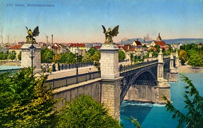 Wettstein Bridge, Basel, Schweiz, c1936 af Unbekannt