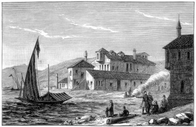 Hvor Lord Byron døde, Missolonghi, Grækenland, 1888 af Unbekannt