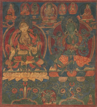 Hvid Tara og Grøn Tara, 1450-1500. af Unbekannt