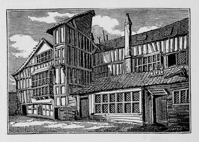 Whittingtons House i Swithins Passage, Moor Lane, City of London, 1823 1906 af Unbekannt