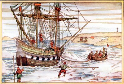 Willem Barents skib blandt den arktiske is, 1594-1597 af Unbekannt