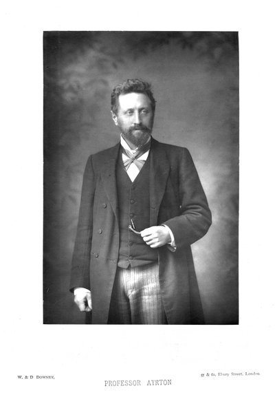 William Edward Ayrton 1847-1908, britisk fysiker, elektroingeniør og opfinder, c1890 af Unbekannt