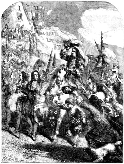 William III på vej ind i Exeter af Unbekannt