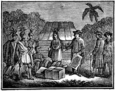 William Penn med indianere, engelsk Quaker-kolonist, 1830 af Unbekannt