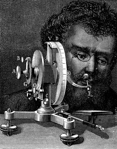 William Wollastons reflekterende goniometer til måling af vinkler på krystaller, 1874 af Unbekannt