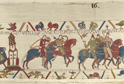 William leder sin hær mod hertug Conan af Bretagne, Bayeux Tapestry (uldbroderi på hør) af Unbekannt