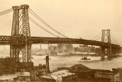 Williamsburg Suspension Bridge, New York, c1930. af Unbekannt