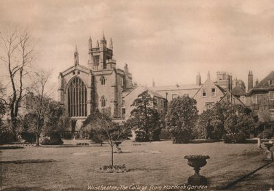 Winchester College fra Wardens Garden, Hampshire, begyndelsen af det 20. århundrede. af Unbekannt