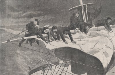 Winter at Sea - Indtagelse af sejl fra kysten Harper