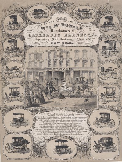 Wm. L. McDonald, Producenter af Carriage Harness & Co. Repository, nr. 26 Beekman & 1..., 1852-86. af Unbekannt