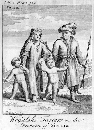 Wokulski-tatarer på Sibiriens grænser, c1740 af Unbekannt