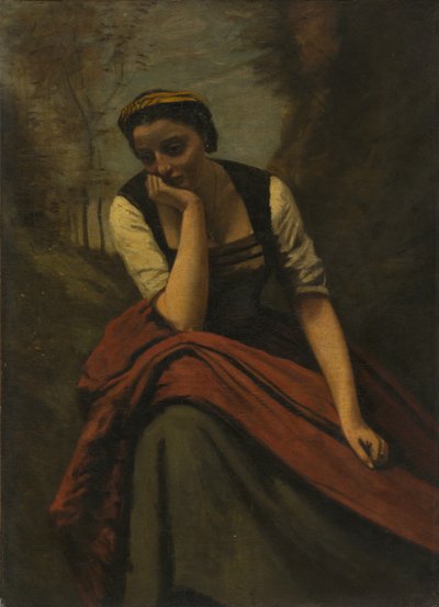 Kvinde mediterer, efter 1868. af Unbekannt