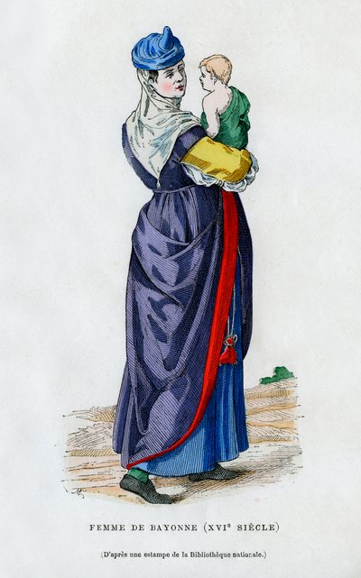 Kvinde fra Bayonne, Frankrig, 1500-tallet 1882-1884 af Unbekannt