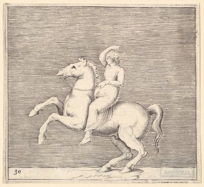 Woman on Rearing Horse, udgivet ca. 1599-1622. af Unbekannt