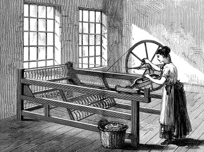 Kvinde ved hjælp af en Spinning Jenny, c1880 af Unbekannt