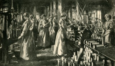 Kvindelige arbejdere til krigen, c1914-1918, c1920. af Unbekannt