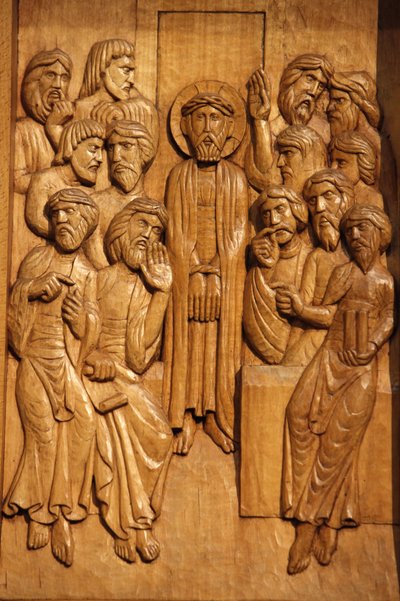 Træskulptur, der forestiller Jesus Kristus, bundet Paris Frankrig af Unbekannt